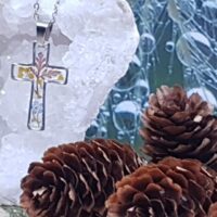 #779-13 - Pendentif Croix Fleurie "Foi et Nature"