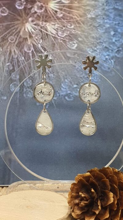 Boucles d'oreilles mariage "water drop" clou splash