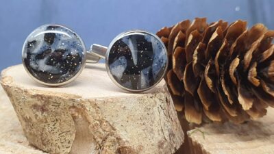 boutons de manchettes pour tenue de mariage homme bleu et noir