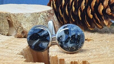 boutons de manchettes pour tenue de mariage homme bleu et noir