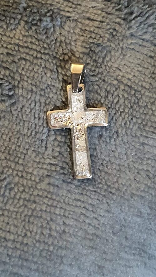 pendentif croix marbré mariage avec chaine en acier inoxydable symbole religieux