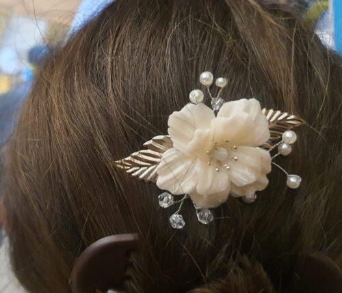 Bijou de cheveu épingle de mariage fleuri pour coiffure , porté