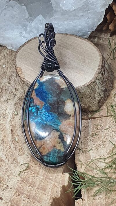 #1515 - pendentif wire wrapping shattuckite "Sirocco" – Image 3