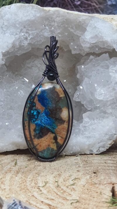 #1515 - pendentif wire wrapping shattuckite "Sirocco" – Image 2