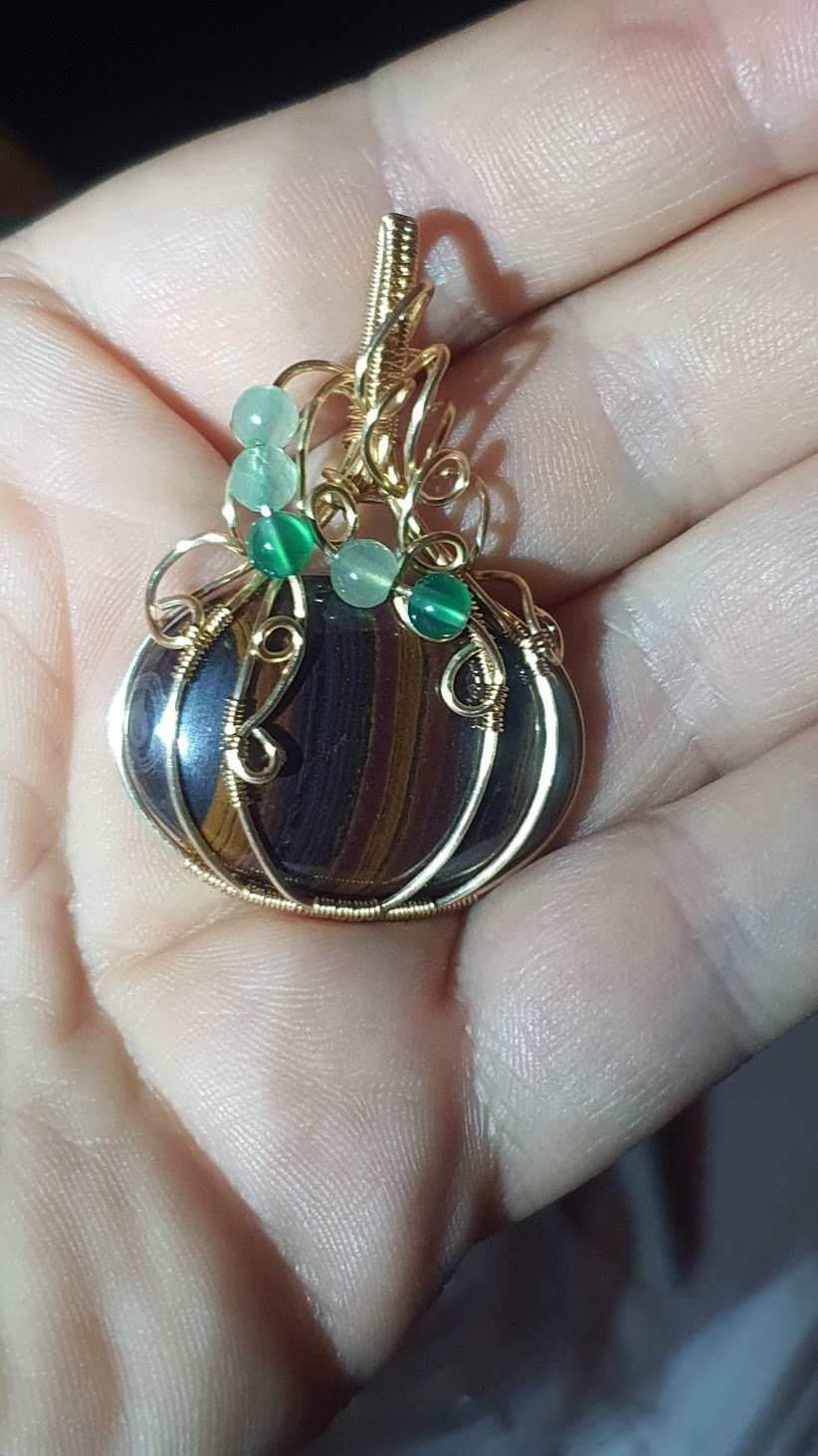 pendentif oeil de tigre marabamba citrouille