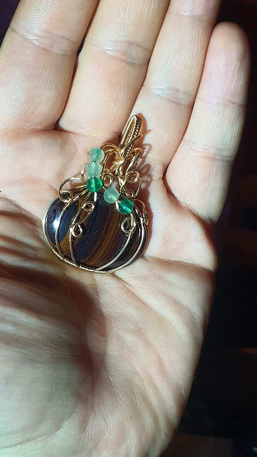 pendentif oeil de tigre marabamba citrouille