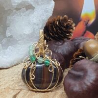 pendentif oeil de tigre marabamba citrouille