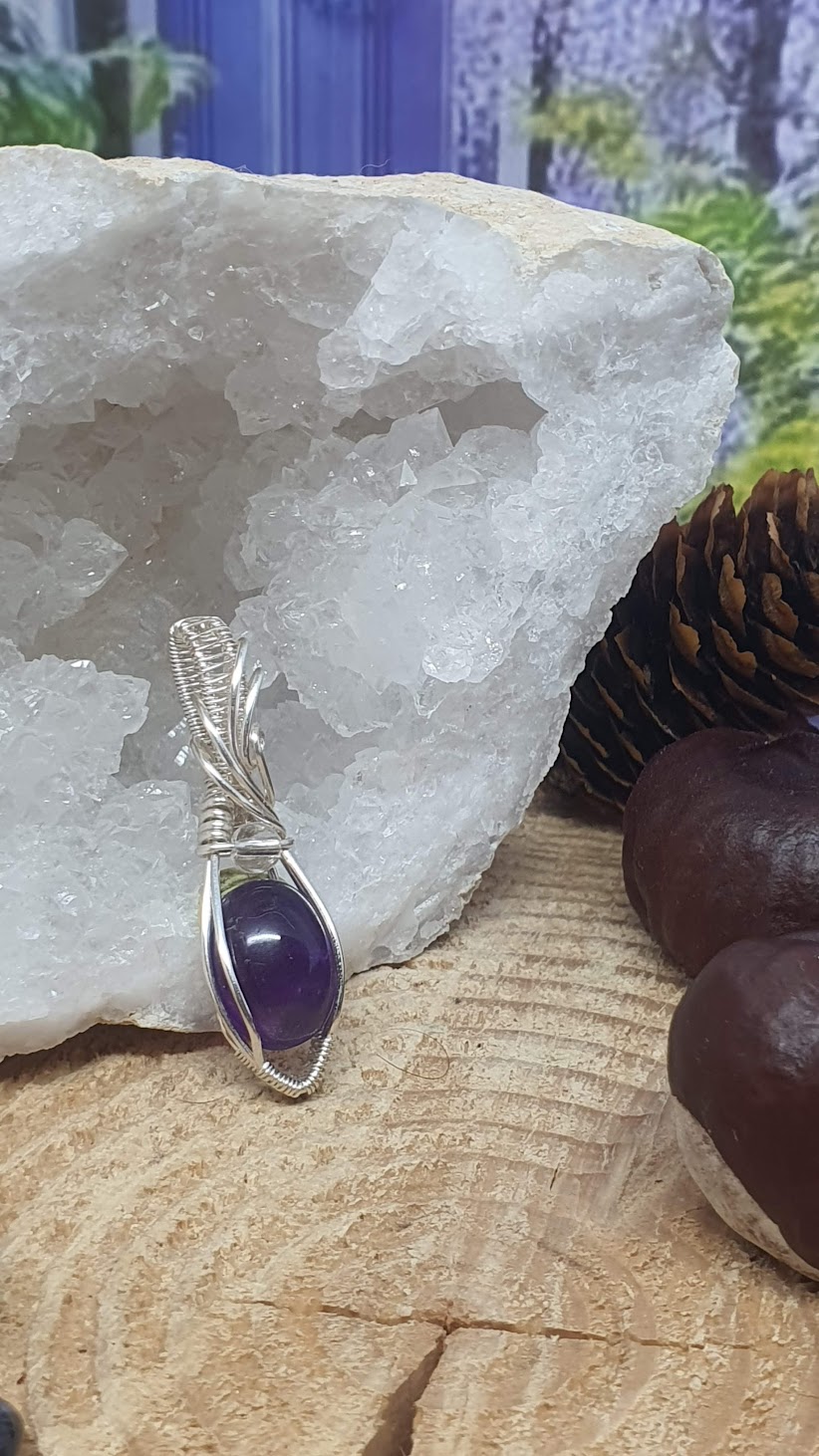 pendentif améthyste et cristal de roche