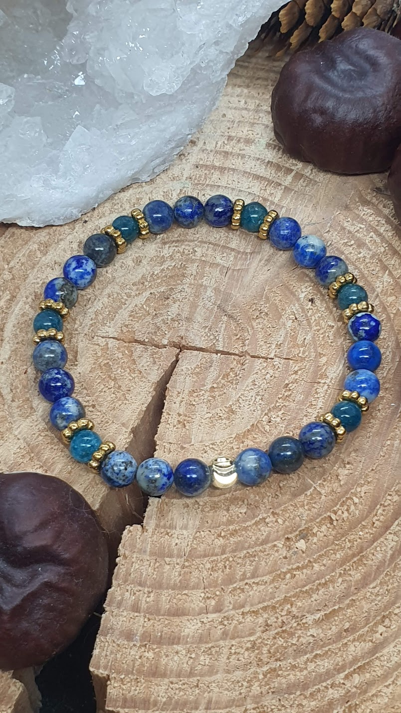 bracelet lapis-lazuli et apatite spécial étudiant